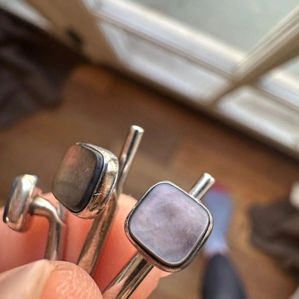 Silver and mother of pearl Cufflinks